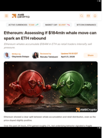 Ethereum: Assessing if $184mln whale move can spark an ETH rebound - AMBCrypto