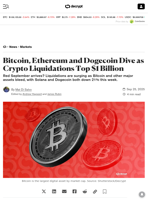 Bitcoin, Ethereum and Dogecoin Dive as Crypto Liquidations Top $1 Billion - Decrypt