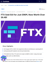 FTX Sold SUI for Just $96M, Now Worth Over $6.4B!