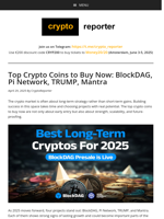 Top Crypto Coins to Buy Now 2025: BlockDAG, Pi, TRUMP, Mantra