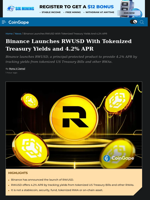 Binance Launches RWUSD With Tokenized Treasury Yields and 4.2% APR
