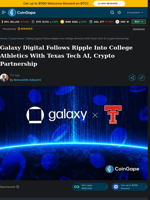 Galaxy Digital Follows Ripple Into College Athletics With Texas Tech AI, Crypto Partnership