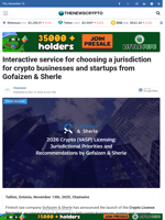 Interactive service for choosing a jurisdiction for crypto businesses and startups from Gofaizen & Sherle - TheNewsCrypto