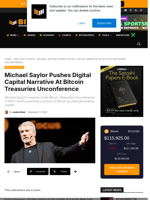 Michael Saylor Pushes Digital Capital Narrative At Bitcoin Treasuries Unconference