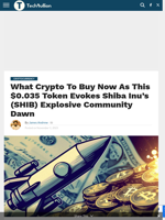 What Crypto To Buy Now As This $0.035 Token Evokes Shiba Inu's (SHIB) Explosive Community Dawn - TechBullion