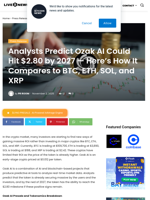 Analysts Predict Ozak AI Could Hit $2.80 by 2027 — Here’s How It Compares to BTC, ETH, SOL, and XRP | Live Bitcoin News