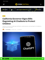 California Governor Signs Laws to Regulate AI Chatbots