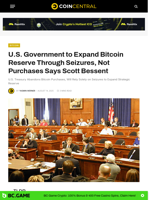 U.S. Government to Expand Bitcoin Reserve Through Seizures, Not Purchases Says Scott Bessent