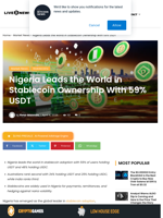 Nigeria Tops Global Stablecoin Adoption Rates