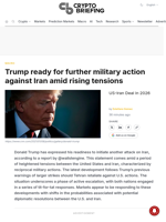 Trump ready for further military action against Iran amid rising tensions