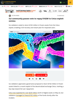 Sui passess vote on Cetus' $162M frozen from exploit