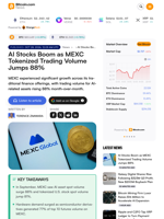 AI Stocks Boom as MEXC Tokenized Trading Volume Jumps 88%