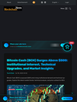 Bitcoin Cash (BCH) Surges Above $500: Institutional Interest, Technical Upgrades, and Market Insights - Blockchain.News