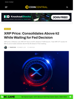 XRP Price: Consolidates Above $2 While Waiting for Fed Decision - CoinCentral