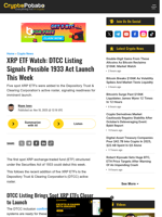 XRP ETF Watch: DTCC Listing Signals Possible 1933 Act Launch This Week