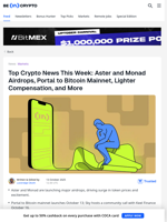 Crypto News Items Coming For Your Portfolio This Week
