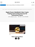 Ripple Powers DekaBank’s New Crypto Trading and Custody Services for Institutional Clients