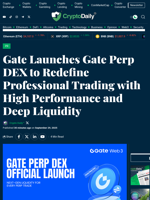 Gate Launches Gate Perp DEX to Redefine Professional Trading with High Performance and Deep Liquidity - Crypto Daily