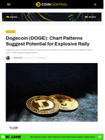Dogecoin (DOGE): Chart Patterns Suggest Potential for Explosive Rally - CoinCentral
