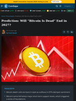 Prediction: Will "Bitcoin Is Dead" End in 2027?