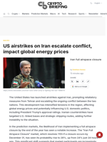 US airstrikes on Iran escalate conflict, impact global energy prices