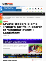 Crypto traders blame Trump’s tariffs in search of ‘singular event’: Santiment - The Crypto News Wire