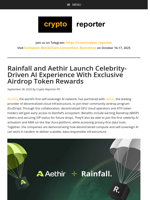 Rainfall and Aethir Launch Celebrity-Driven AI Experience With Exclusive Airdrop Token Rewards