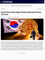 South Korea May Begin Taxing Tokenized Stocks This Year