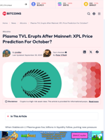 Plasma TVL Erupts After Mainnet: XPL Price Prediction For Q4