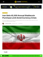 Iran Sets $5,000 Annual Stablecoin Purchase Limit Amid Currency Crisis - CoinCentral