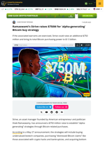 Ramaswami's Strive raises $750M for 'alpha-generating' Bitcoin buy strategy
