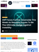 XRP Faces Further Downside This Week As Remittix Proves To Be The Ultimate Hedge Against Volatility | Live Bitcoin News