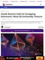 Vitalik Buterin Calls for Scrapping Ethereum's 'Most ZK-Unfriendly' Feature