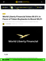 World Liberty Financial Votes 99.8% in Favor of Token Buybacks to Boost WLFI