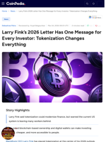 Larry Fink's 2026 Letter Has One Message for Every Investor: Tokenization Changes Everything