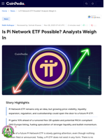 Is Pi Network ETF Possible? Analysts Weigh In