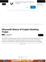 Microsoft Warns of Crypto-Stealing Trojan - U.Today