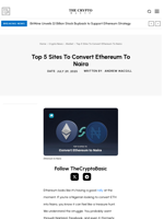 Top 5 Sites To Convert Ethereum To Naira