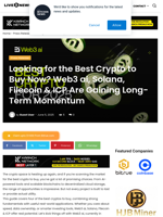 Looking for the Best Crypto to Buy Now? Web3 ai, Solana, Filecoin & ICP Are Gaining Long-Term Momentum | Live Bitcoin News