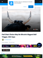 Fed Chair Choice May Be Bitcoin’s Biggest Bull Trigger, CEO Says