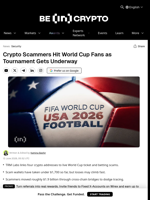 Crypto Scammers Hit World Cup Fans as Tournament Gets Underway
