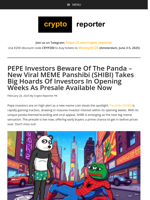 PEPE Investors Beware Of The Panda - New Viral MEME Panshibi (SHIBI) Takes Big Hoards Of Investors In Opening Weeks As Presale Available Now