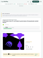 HYPE token rises 5% as Kraken's parent plans US perpetuals market launch