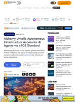 Alchemy Unveils Autonomous Infrastructure Access for AI Agents via x402 Standard – News Bytes Bitcoin News