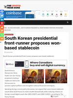 South Korean presidential front-runner proposes won-based stablecoin - The Crypto News Wire