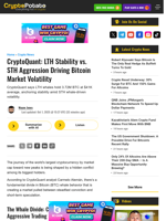 CryptoQuant: LTH Stability vs. STH Aggression Driving Bitcoin Market Volatility