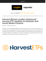 Harvest Bitcoin Leaders Enhanced Income ETF Updates its Website and Social Media Content