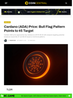 Cardano (ADA) Price: Bull Flag Pattern Points to $5 Target - CoinCentral