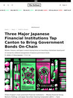 Three Major Japanese Financial Institutions Tap Canton to Bring Government Bonds On-Chain - 