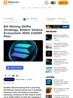 Bit Mining Shifts Strategy, Enters Solana Ecosystem With $300M Plan – Mining Bitcoin News